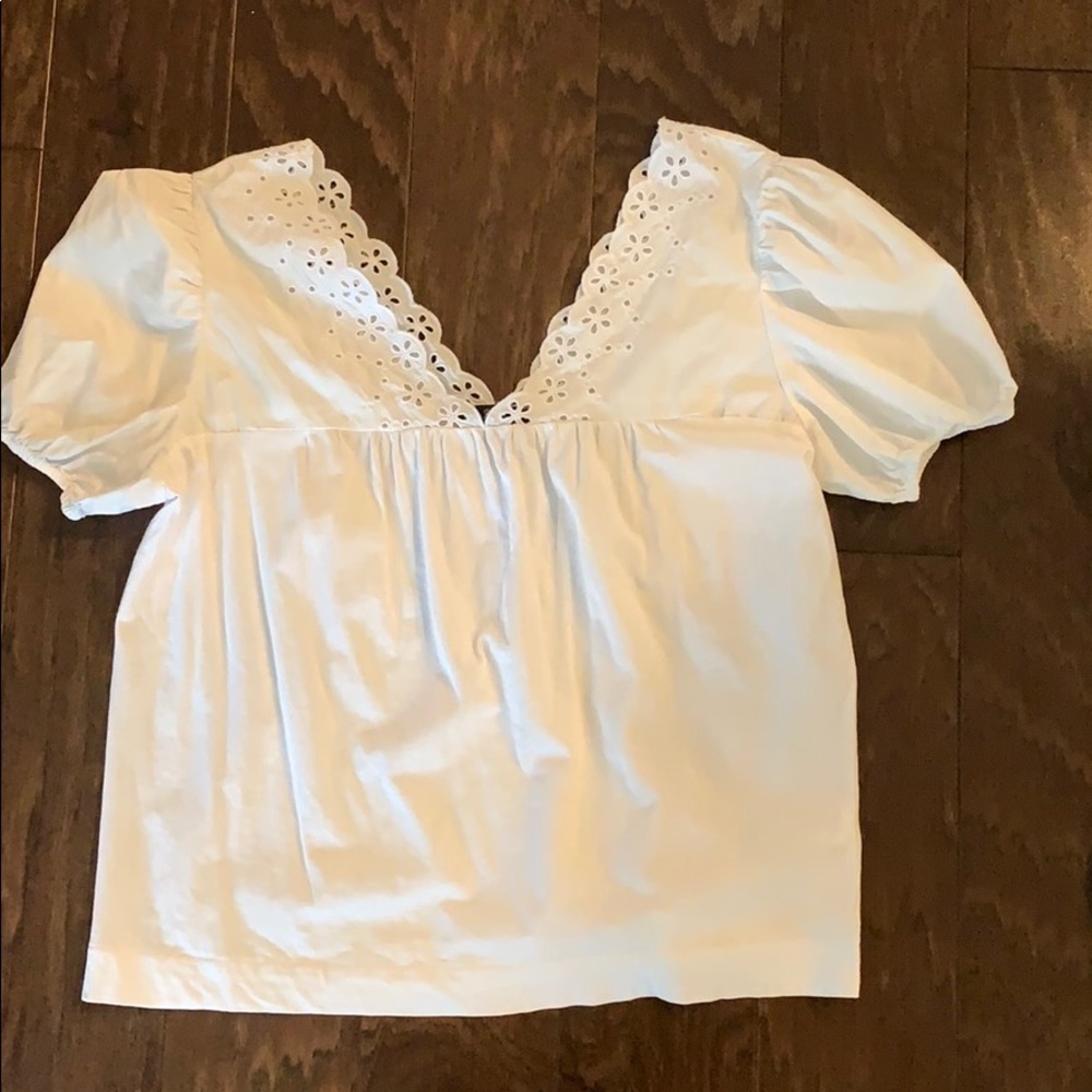 J. CREW eyelet detail tee- Size small